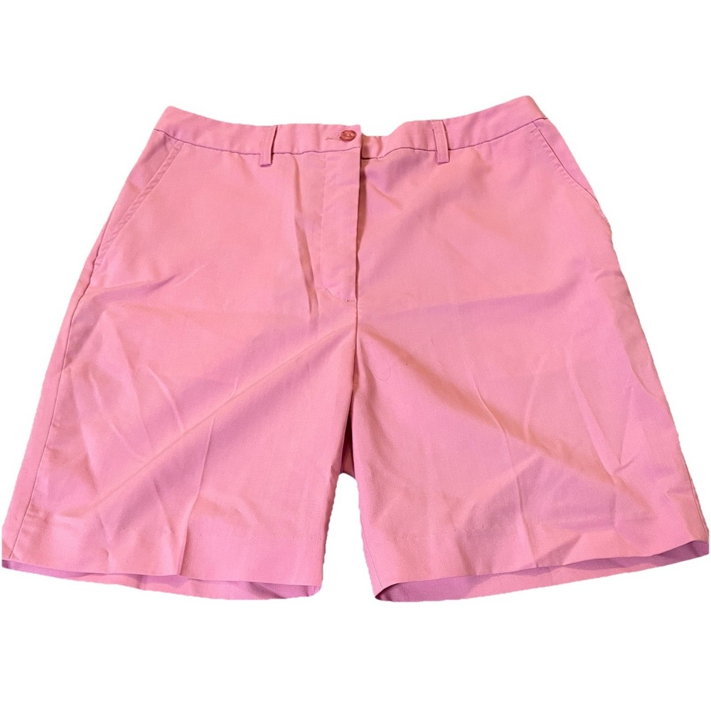 Monterey Club Bermuda Golf Shorts Sz 10 Pink Stretch Pockets Athleisure Casual